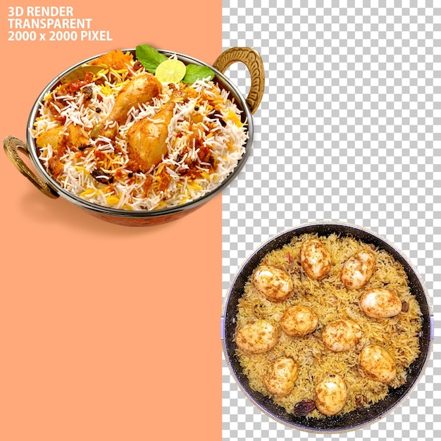 PSD psd of indian and pakistani biryani with chinese ricce