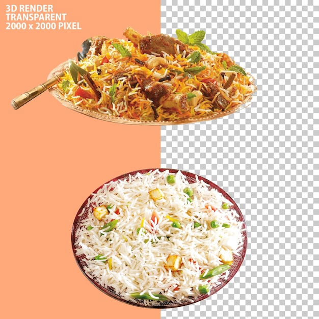 PSD of indian and pakistani biryani with chinese ricce