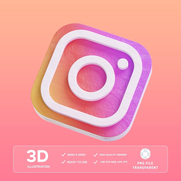 PSD instagram 3D Illustration