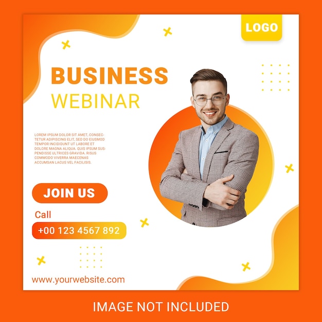 PSD instagram social media post template with creative marketing agency webinar concept design