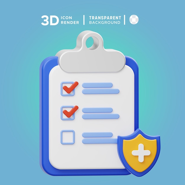 PSD Insurance Plan 3D Illustration