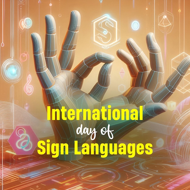 PSD psd international day of sign languages poster template