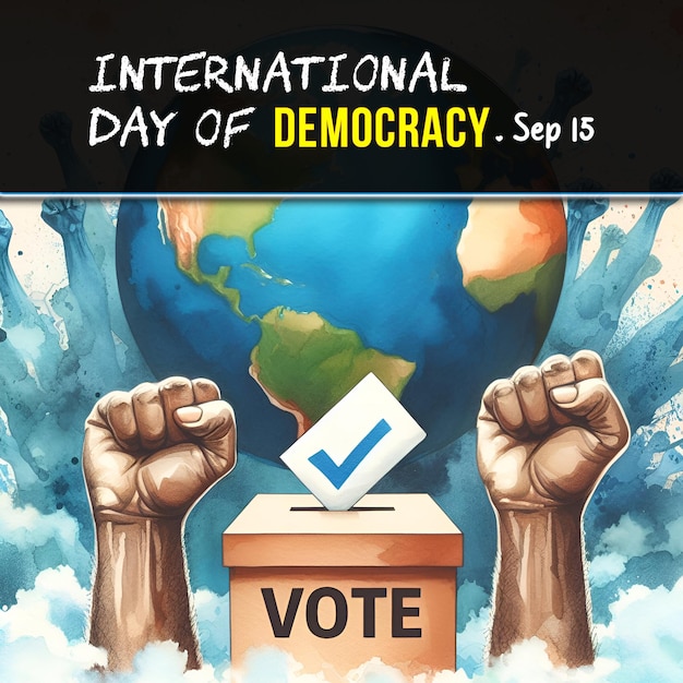 PSD psd international democracy day social media poster template