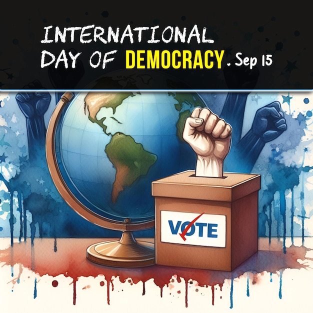 PSD psd international democracy day social media poster template