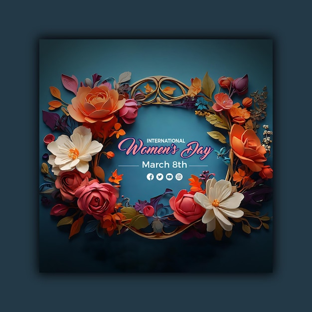 PSD international womens day social media banner or Instagram post template design