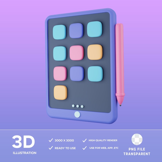 PSD ipad 3D Illustration