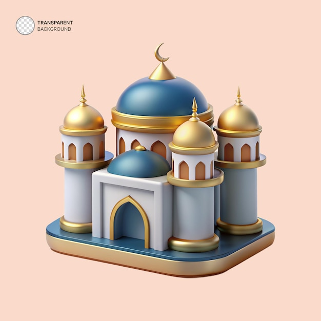 Psd Islamic architecture 3d icon illustration