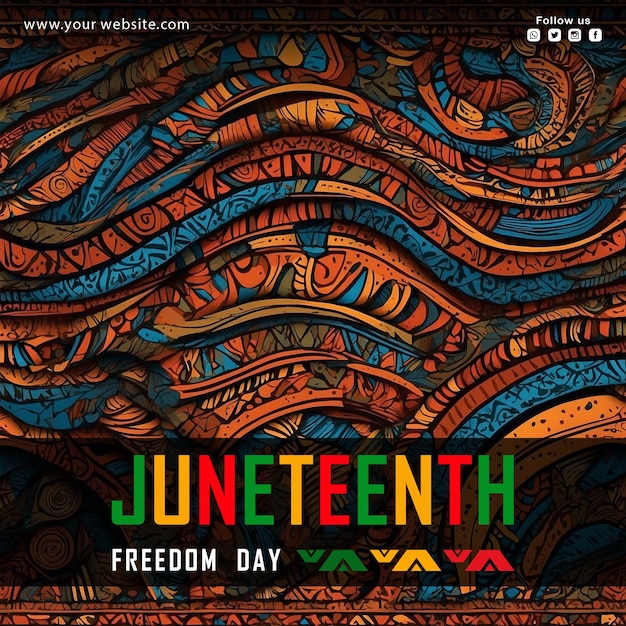 PSD juneteenth freedom day social media post design