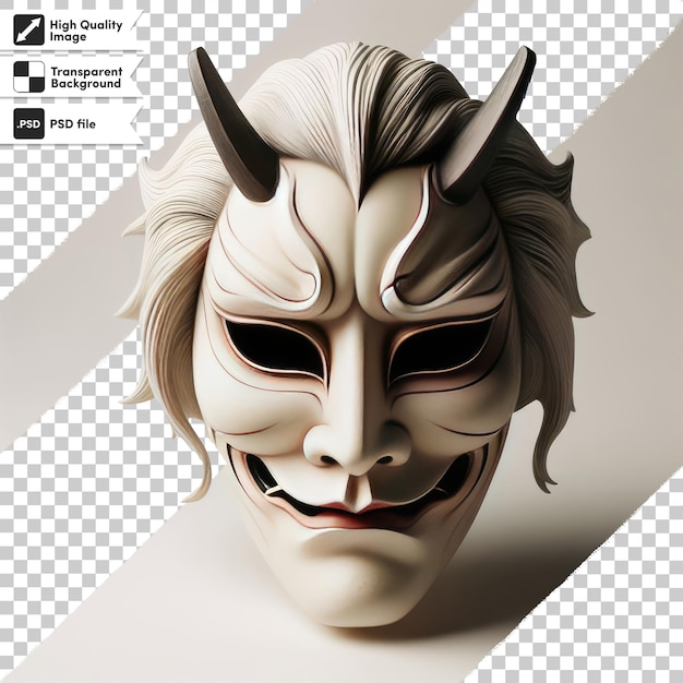 PSD kabuki mask on transparent background with editable mask layer