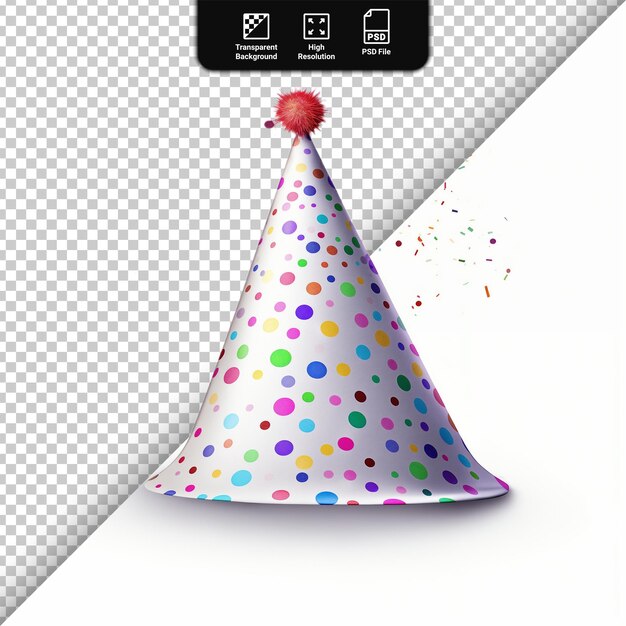 PSD psd kalpak for a birthday party isolated on transparent background