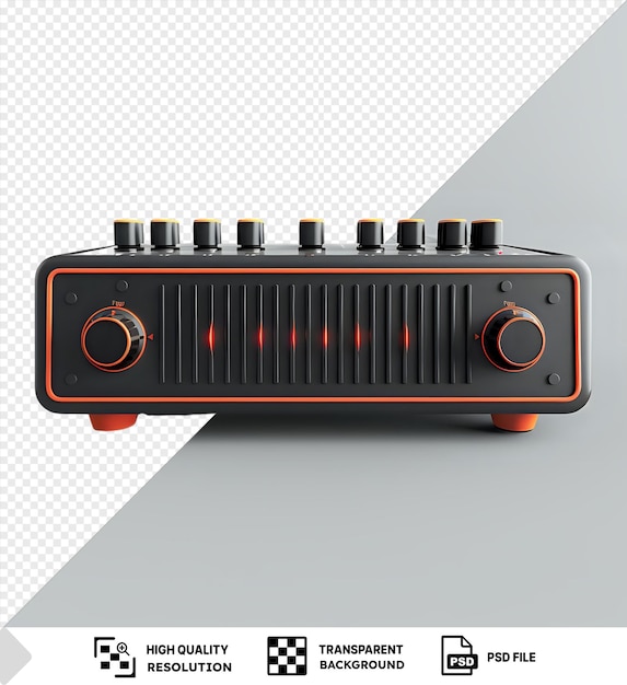 PSD psd keyboard amplifier on a gray background 3d rendering