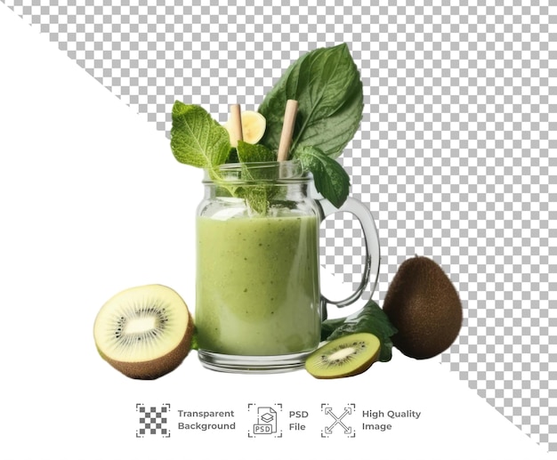 PSD psd kiwi smoothies isolated on transparent background