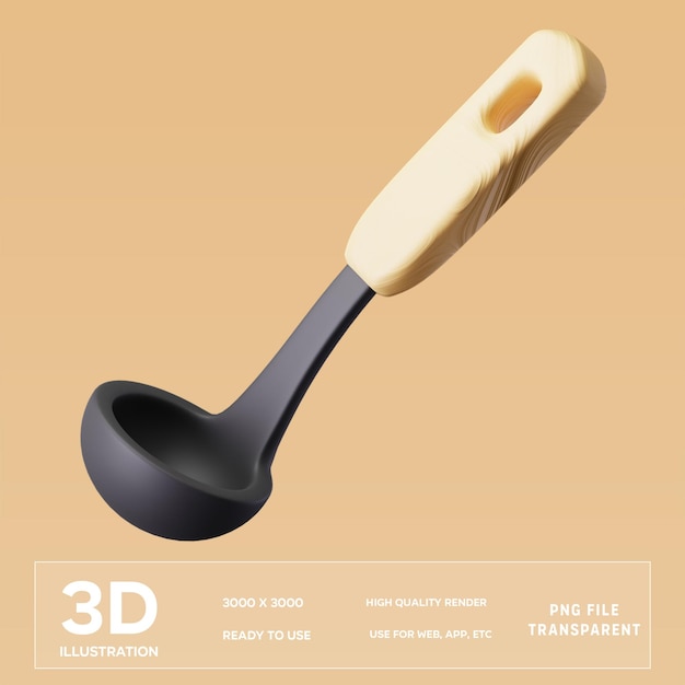 PSD ladle 3D Illustration