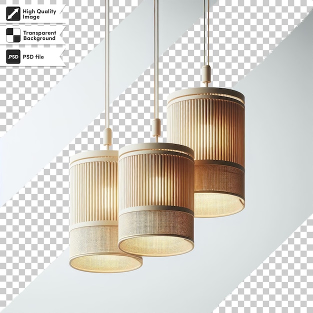 PSD lamp on the ceiling on transparent background with editable mask layer