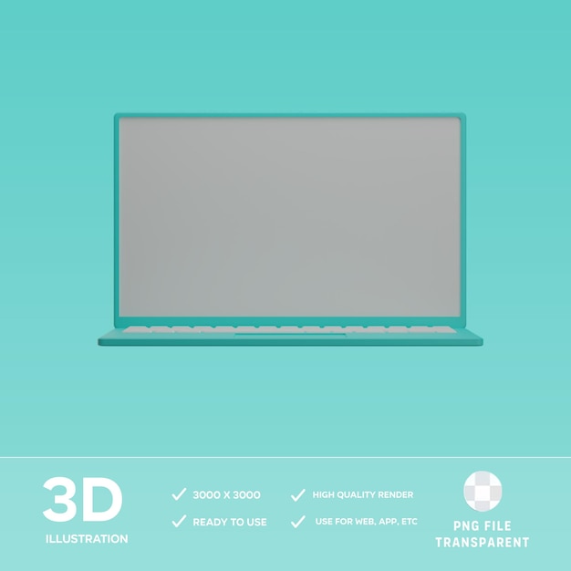 PSD psd laptop 3d illustration