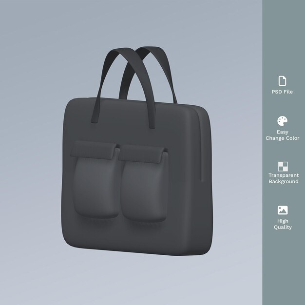 PSD laptop bag 3d illustration