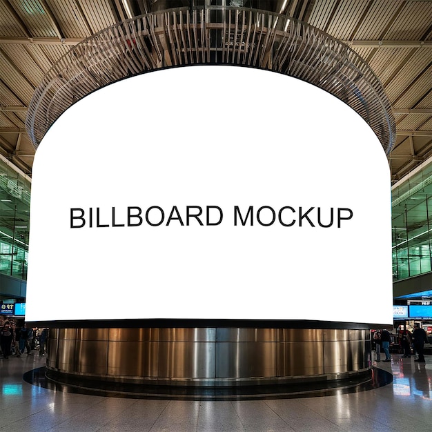 PSD large billboard mockup inside the airport