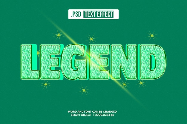 PSD Legend 3D Text Effect Editable