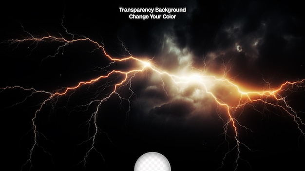 PSD Lightning or thunderbolt light transparent