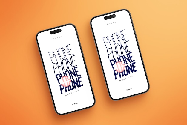 PSD Lined Up Mobile Phone Creative Mockup for Media Social Instagram Post and Story