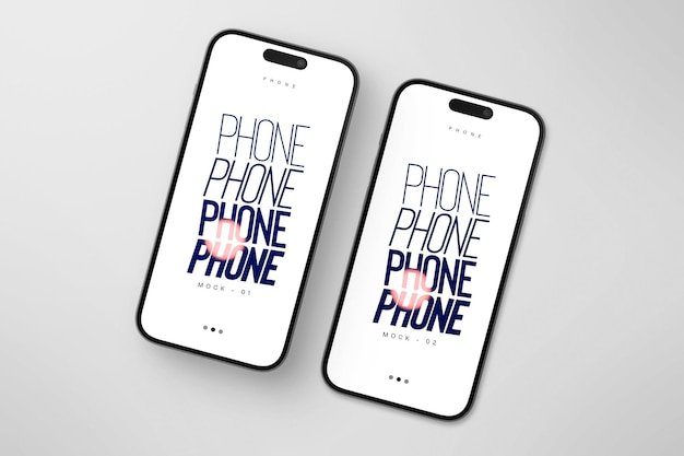 PSD Lined Up Mobile Phone Creative Mockup for Media Social Instagram Post and Story