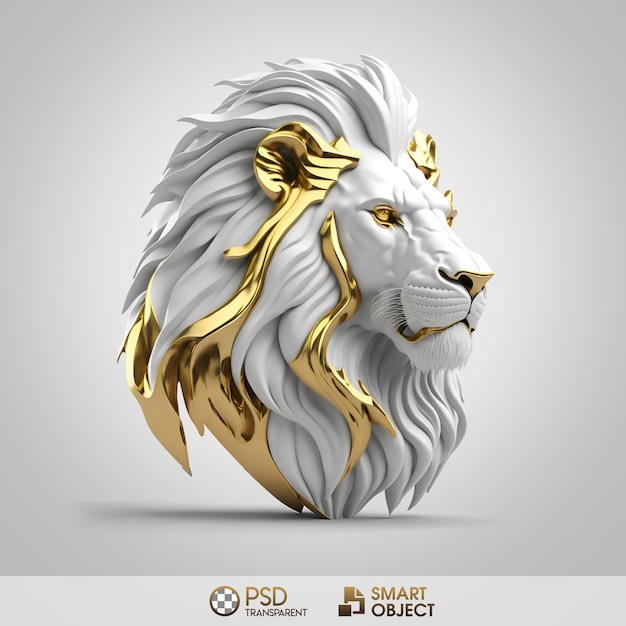 PSD lion head white gold