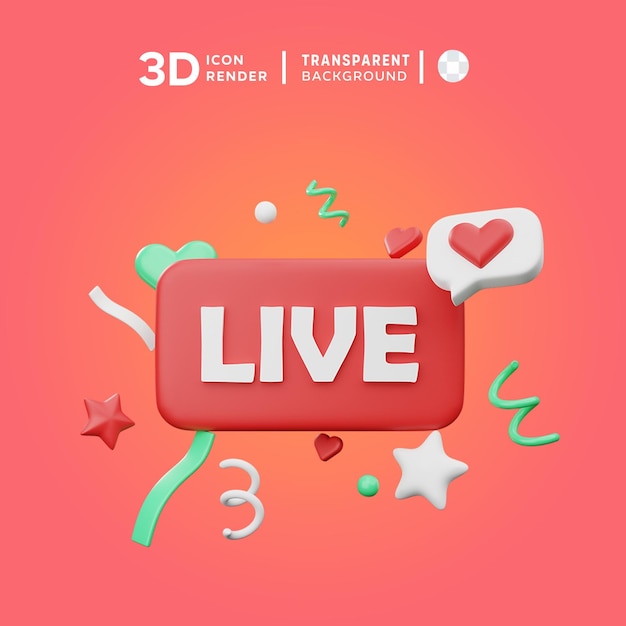 PSD live streaming 3D Illustration