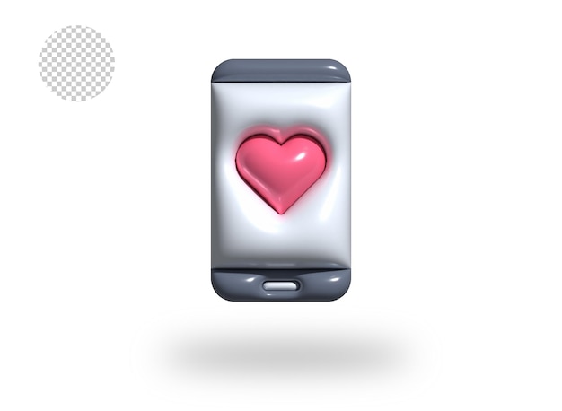 PSD Love App transparent comic bubble icon 3d render illustration