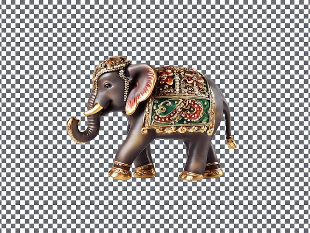 PSD Lucky Elephant Figurines isolated on transparent background