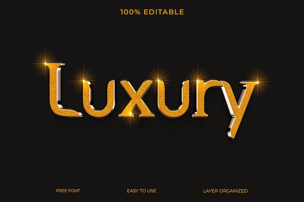 PSD Luxury 3d text style effect