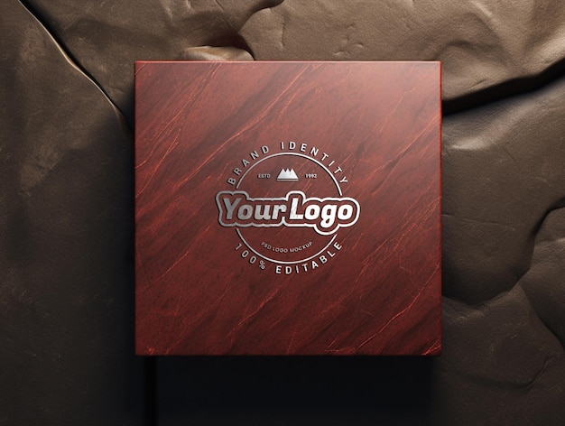 PSD luxury embossed logo mockup