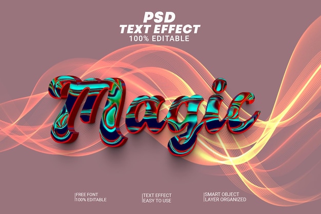 PSD Magic editable 3d text style effect