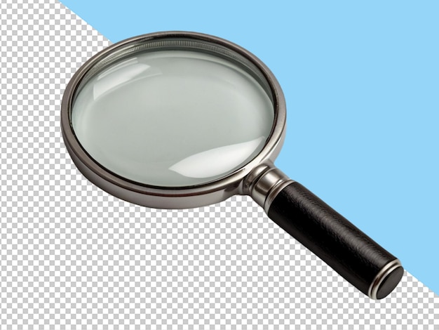 psd of a magnifying glass on transparent background