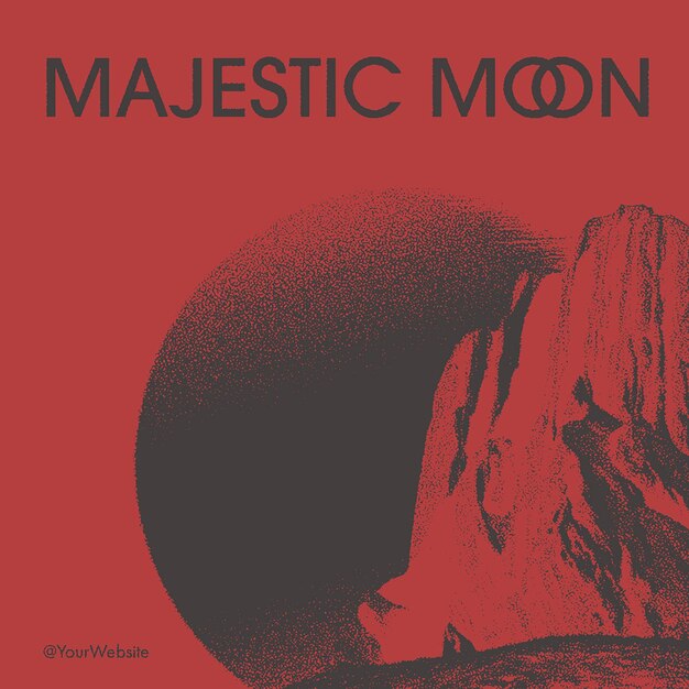 PSD psd majestic moon album cover design for social media and instagram post template