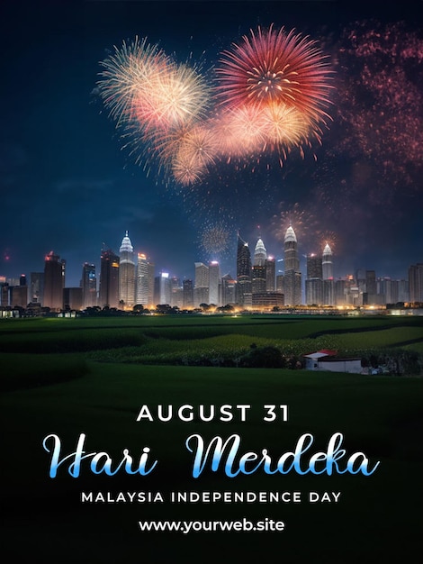 PSD Malaysia independence day editable greeting poster