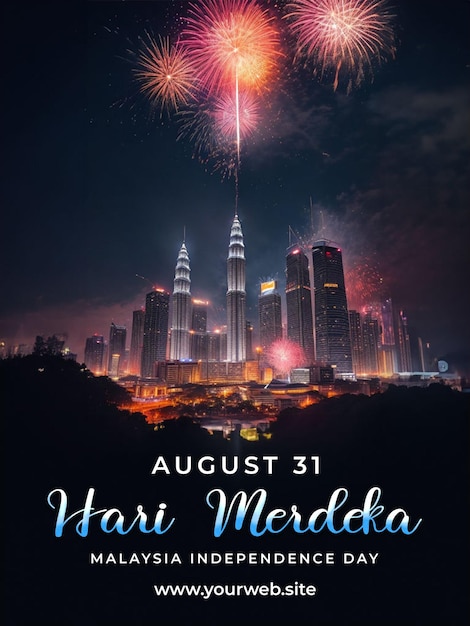 PSD Malaysia independence day editable greeting poster