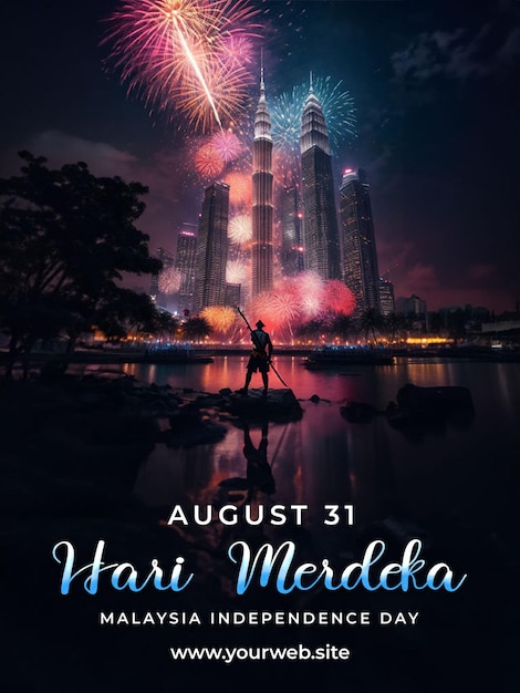 PSD Malaysia independence day editable greeting poster