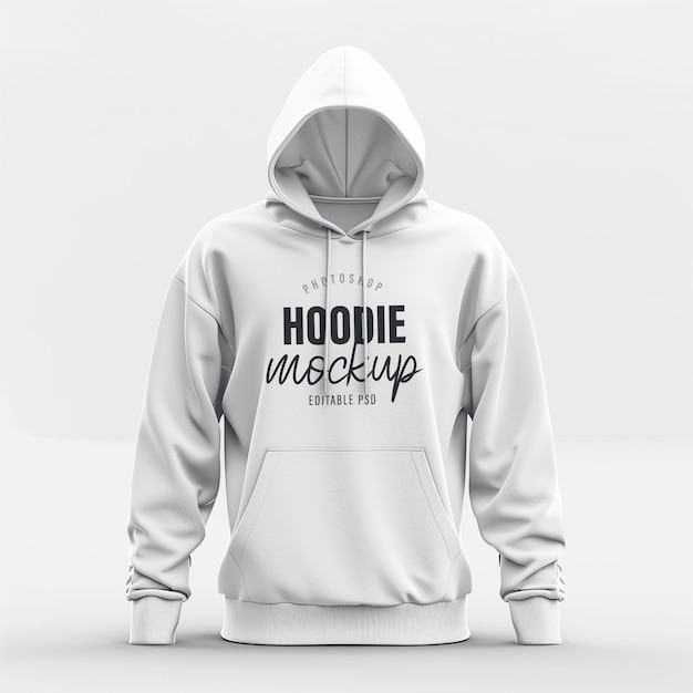 PSD psd man hoodie mockup front view with solid color background and realistic mockup