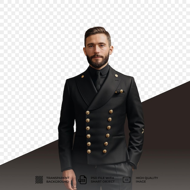 PSD man in a suit isolated on transparent background