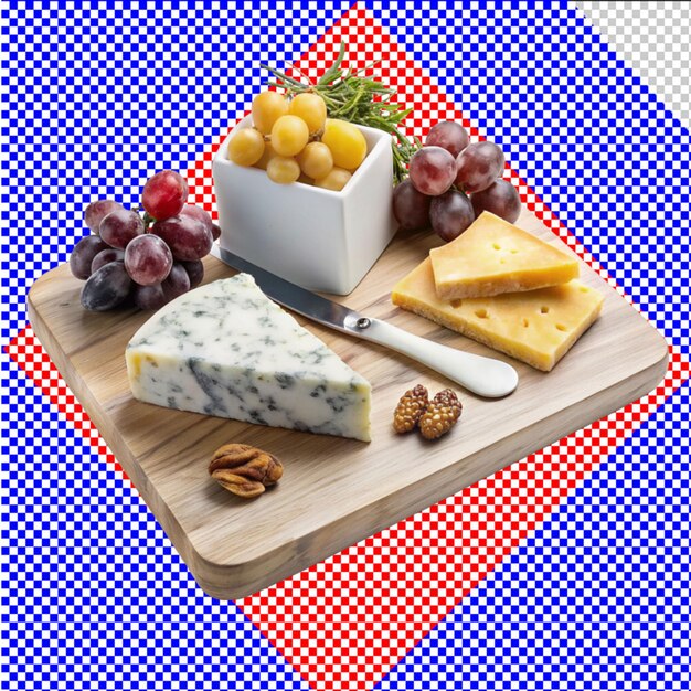 PSD of a marble cheese board on transparent background