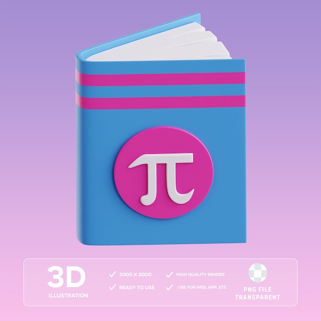 PSD psd math book 3d illustration