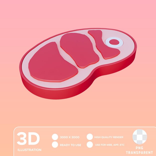 PSD Meat 3D illustration