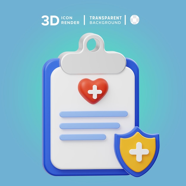 PSD Medical Health Insurance 3D Illustration