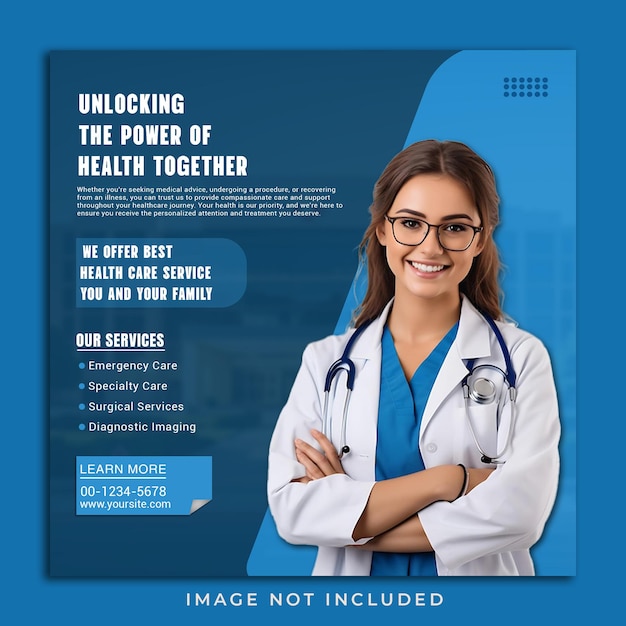 PSD Medical health social media and Instagram post banner template