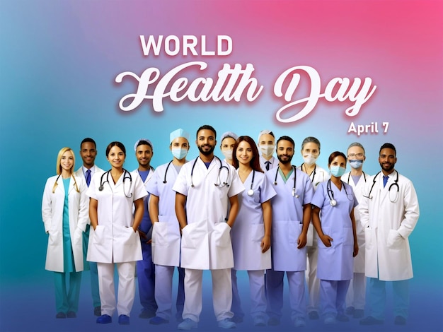 PSD Medical staff Celebrating world health day happily generated by Ai