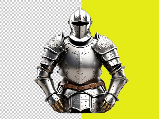 psd of a medieval suit of armour on transparent background