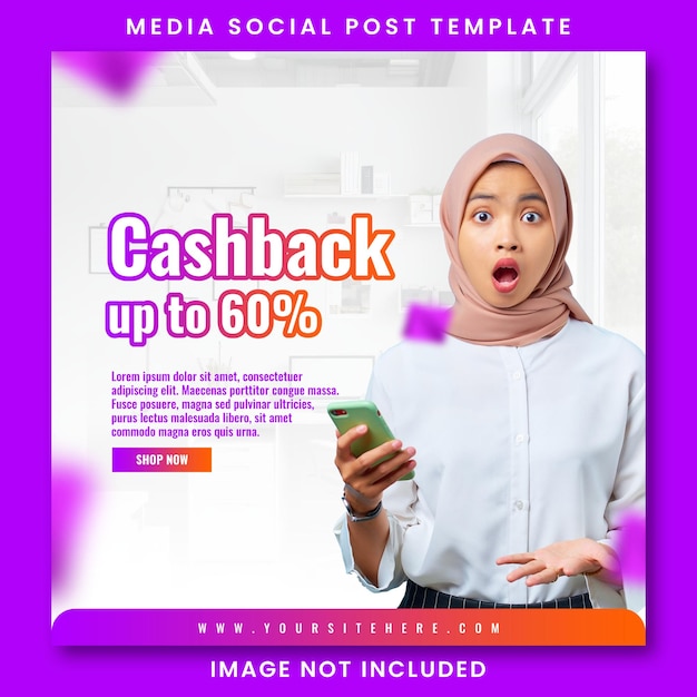 PSD mega sale social media post template