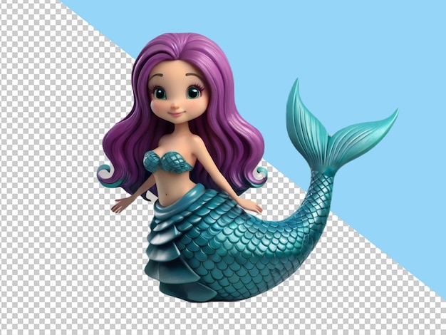 psd of a mermaid on transparent background