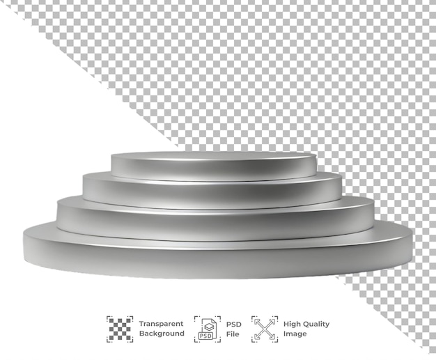 PSD Metal podium product isolated on transparent background