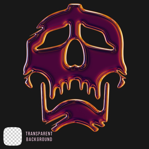 PSD psd metallic skull shape 3d rendering